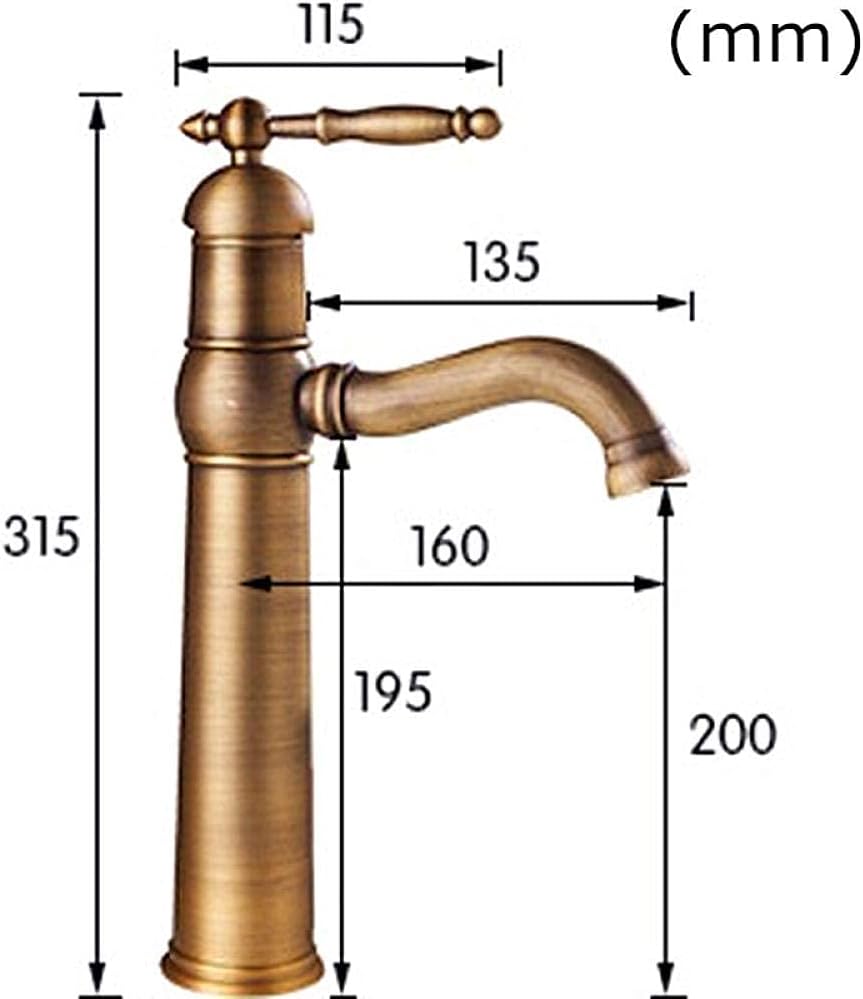 Tap, Single Handle 360 Rotatable Compatible, Antique Brass Kitchen Sink Hot and Cold Water Taps