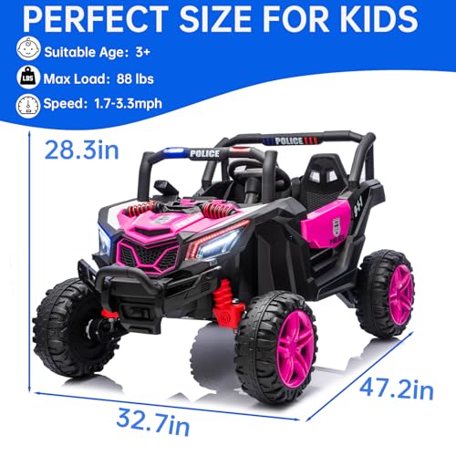 Image of Kid Police 4WD UTV 24V Ride On Toys for Big Kids 2 Seater Ride On Toys Kids