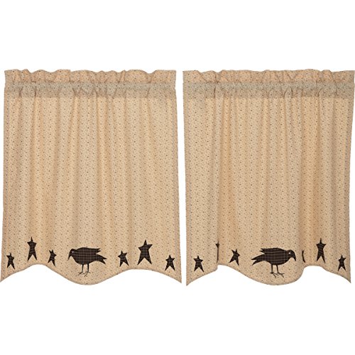 VHC-Brands-Kettle-Grove-Applique-Crow-and-Star-L36xW36-Tier-Set-of-2-Tan VHC Brands Kettle Grove Applique Crow and Star L36xW36 Tier Set of 2 Tan