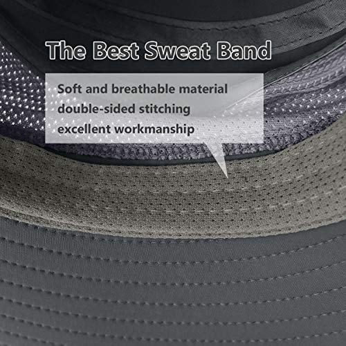 LCZTN Boné masculino com proteção solar FPS 50+, safari, aba larga, pesca, caminhada, aba com aba no