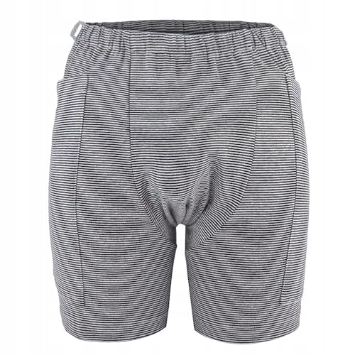 Layhou Sous-vêtement pour incontinence avec double poche pour poche d'urine de 2000 ml, poche à bulles, pantalon pour patient, poche de drainage de stome, sous-vêtements de soins pour personnes âgées