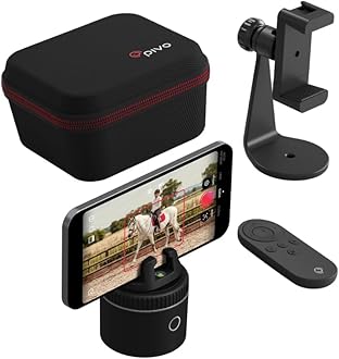 Pivo Equestrian Pod Starter Pack, Auto Face, Body, Horse Phone Tracking Holder, Ai-Powered 360° Rotation, Remote Control for Hands-Free Video Recording with Smart Mount and Travel Case (Black)