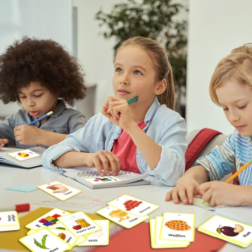 Equsion 81 Pcs Autism Communication Cards Nonverbal Communication Board Autism Flashcards with Retractable Plastic Spring Cord Keychain Special Needs Speech Delay Materials(Yellow) - Image 5