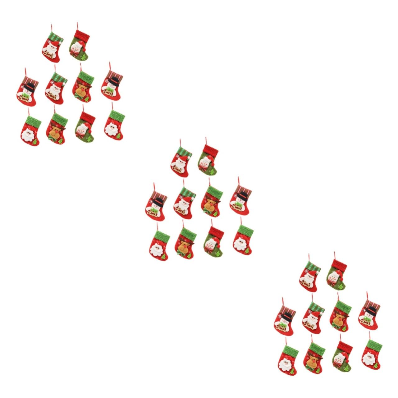 TOPBATHY 3 Sets 10 Stück Christbaumkugeln Set Vliesstoff Strumpfbeutel Baumanhänger Dekoratives Partyzubehör