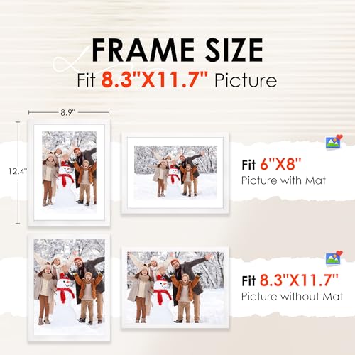 FIXSMITH A4 Picture Frame Set of 2, White Photo Frame with HD Plexiglass, Versatile White A4 Frame, Dual Orientation (Landscape/Portrait), Multi Picture Frames Collage for Tabletop or Wall Display - Cosy Home Interiors FIXSMITH A4 Picture Frame Set of 2, White Photo Frame with HD Plexiglass, Versatile White A4 Frame, Dual Orientation (Landscape/Portrait), Multi Picture Frames Collage for Tabletop or Wall Display - Image 2