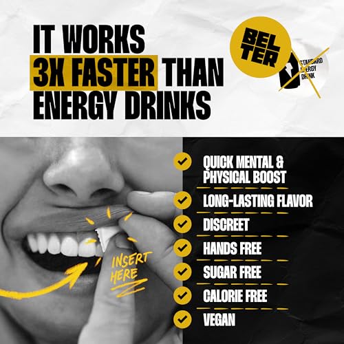 Image of BELTER - Mango Ice - Caffeine Pouches - 15 Count - Fast-Acting - Zero-Calorie Energy Boost - 96mg Caffeine Per Pouch - Ideal for Sports, Gym, Gaming, & Work