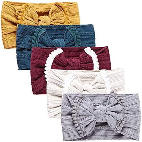 COUXILY Baby Mädchen Stirnband mit Bogen Elastisches Nylon-Stirnband Cover