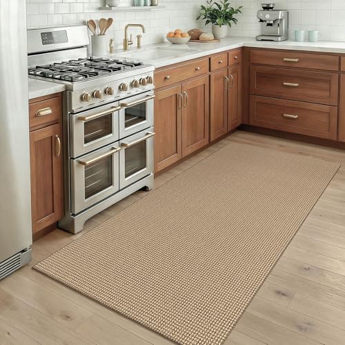 KOZYFLY Boho Rugs for Entryway 3x5 ft Washable Area Rug Non Slip Rubber Backed Entry Rug Woven Indoor Door Mat Cotton Kitchen Rugs Floor Carpet for En
