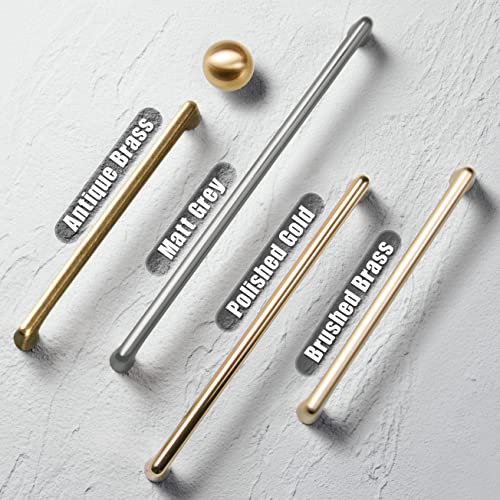 Goo-Ki Brushed Brass Zinc Alloy Cabinet Pull ,Modern Minimalist Style Cabinet Handle For Drawer ,Dresser, Cupboard Wardrobe Cabinet , 12.6'' Hole Center,6 Pack #TOP3
