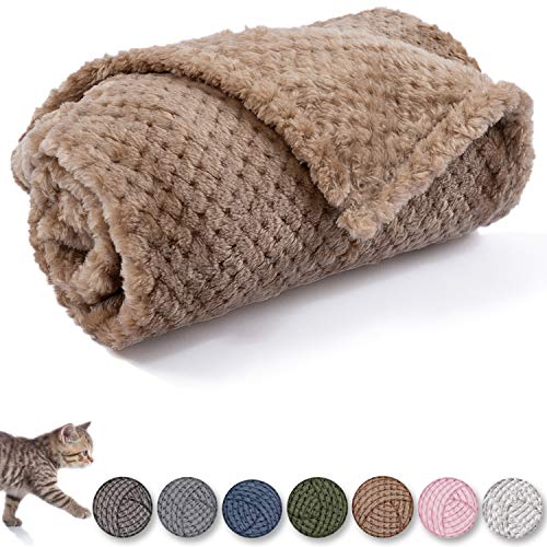 Image of Dog Blanket or Cat Blanket or Pet Blanket, Warm Soft Fuzzy Blankets for Puppy, Small, Medium, Large Dogs or Kitten, Cats, Plush Fleece Throws for Bed, Couch, Sofa, Travel (M /32 inch x 40 inch, Light Brown)