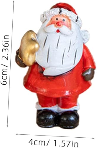 Miniatura 9 de VILLCASE 4 piezas de figuras de Papá Noel en miniatura de Navidad DIY caja de teléfono DIY mini figuras de Santa resina figura de Santa Claus