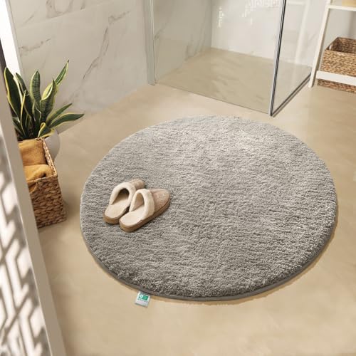 KARAT Badematte Sky, Badteppich in Rund, Dichtes, Flauschiges Wohlgefühl...
