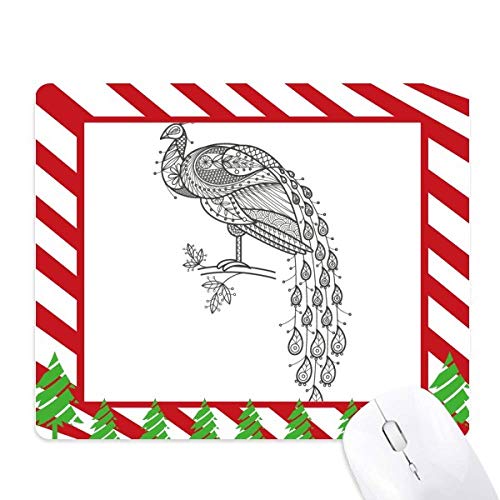Tapis de souris oiseaux paons peints idée cadeau de Noël originale