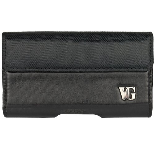 Portola Leatherette Carrying Holster With Belt Loop, Magnetic Enclosure (Black) For Htc, Motorola, Samsung, Sony Latest Phones #TOP1