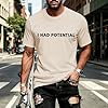 Men's Sports T-Shirt, Short Sleeve T Shirts Men Casual Short Sleeve Comfortable Breathable Daily Matching Outfit for Couples, beige, XXL #1