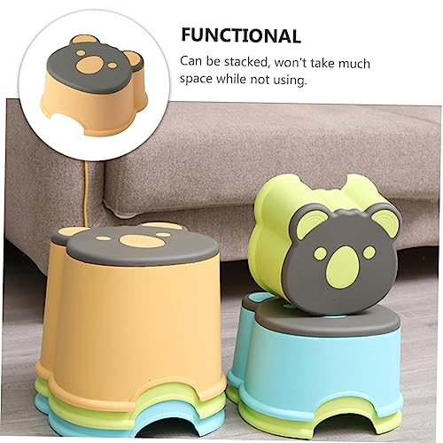 Cabilock 3 Peças Banco Pequeno De Desenho Animado Infantil Plástico Antiderrapante Banco De Desenho