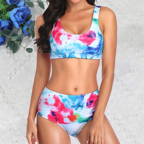 CliSPEED 1 conjunto de biquíni com estampa de flores, conjunto de biquíni de duas peças para meninas
