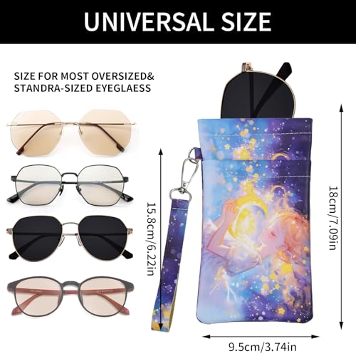 Image of Double Eyeglass Case Soft Dual Glasses Case for Women Men Travel Squeeze Top Sunglasses Cases Eyeglasses Pouch