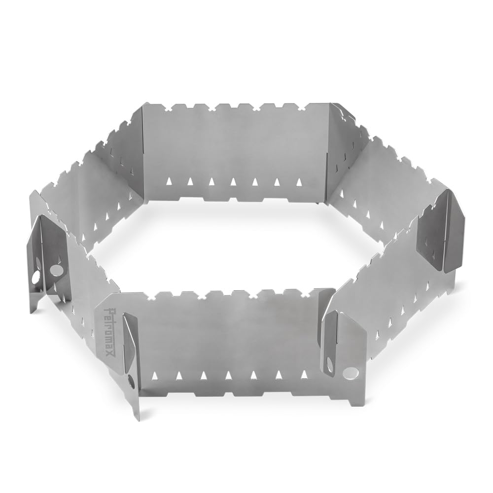 Petromax Windschutz für Feuerstellen - Modularer Steck-Windschutz, 9 Teile