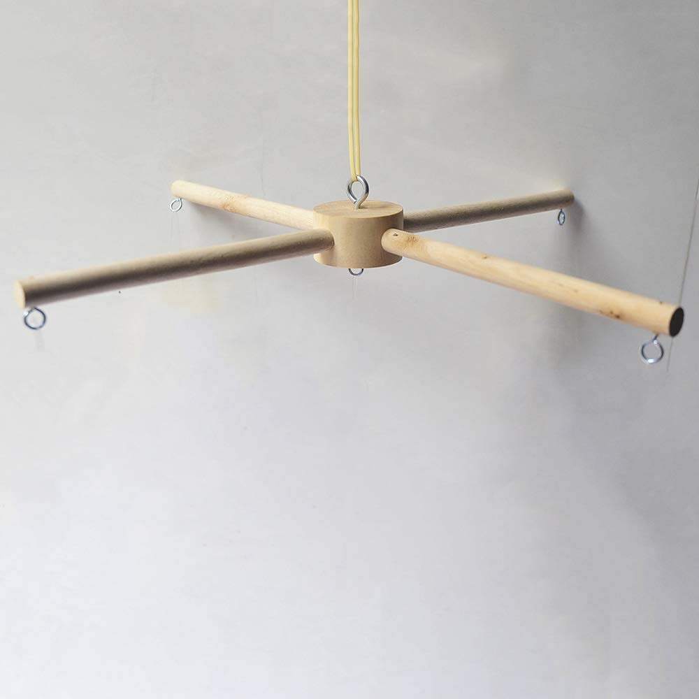 LOOGOOL Wooden Frame Baby Crib Hanger Frame DIY Mobile Kit Hanger Infant Bed Toy Decoration Newborn Gift (Style A)