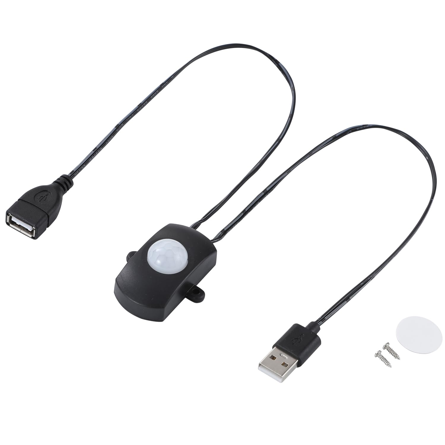 Greluma 1 interruttore mini PIR DC 5-24 V 2 A, sensore di movimento per illuminazione LED fai da te, rilevatore di movimento a infrarossi, interruttore automatico, striscia LED con connettore USB