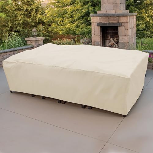 Mr. Bar-B-Q Patio Chat Set Cover + UV Protection + Outdoor Family Use + Summer Patio Furniture Protection + 112"L x 65"W x 28"H + Waterproof Outdoor Cover + Summer Patio Protection