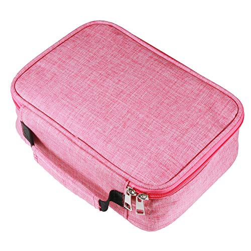 AMGOMH Estuches, 72 ranuras portalápices Caja de lápiz de Estudiantes Organizador Estuche Escolar de caso lapices de colores lápiz bolsa de arte dibujo Estuches Escolares Pencil Case (Rosa)