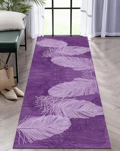 Tapis de couloir pour cuisine et entrée style abstrait violet - 6
