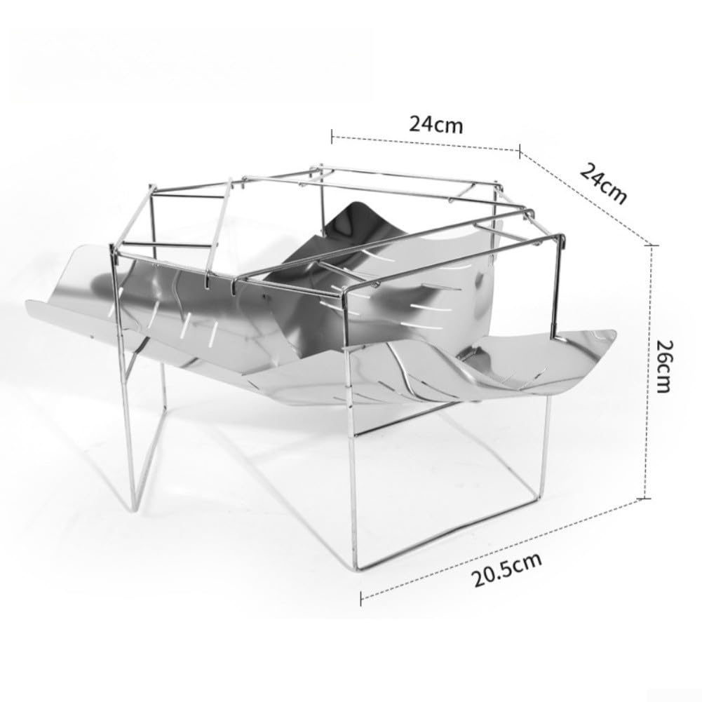Stufa a carbone portatile - Griglia pieghevole per barbecue in acciaio inossidabile | Barbecue pieghevole portatile a carbone con design staccabile e sistema di ventilazione per un fuoco stabile all'aperto