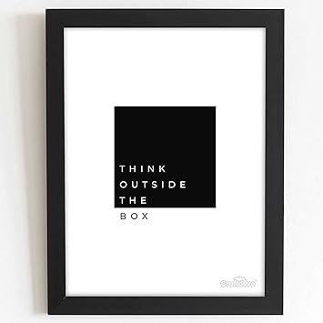 Craftolive Minimal Think Outside The Box Motivational Poster Wall Frame for Wall Decor, Room Decor, Home Decor, Study Room, Office, Framed Poster Gift