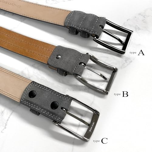 Image of Men's Belt Suede Full Leather Belt Casual Dress Leather Belt 1-3 /8 inch(35mm) Wide, Multi-Style Options
