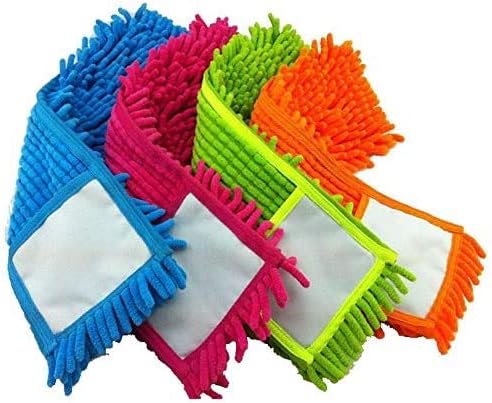 Chenille Mop Head Refill Replacement Mop Head Cleaning Pad Coral Velet Refill Dust Cloth Washable Sweeper Pad (Set of 3 PCS)