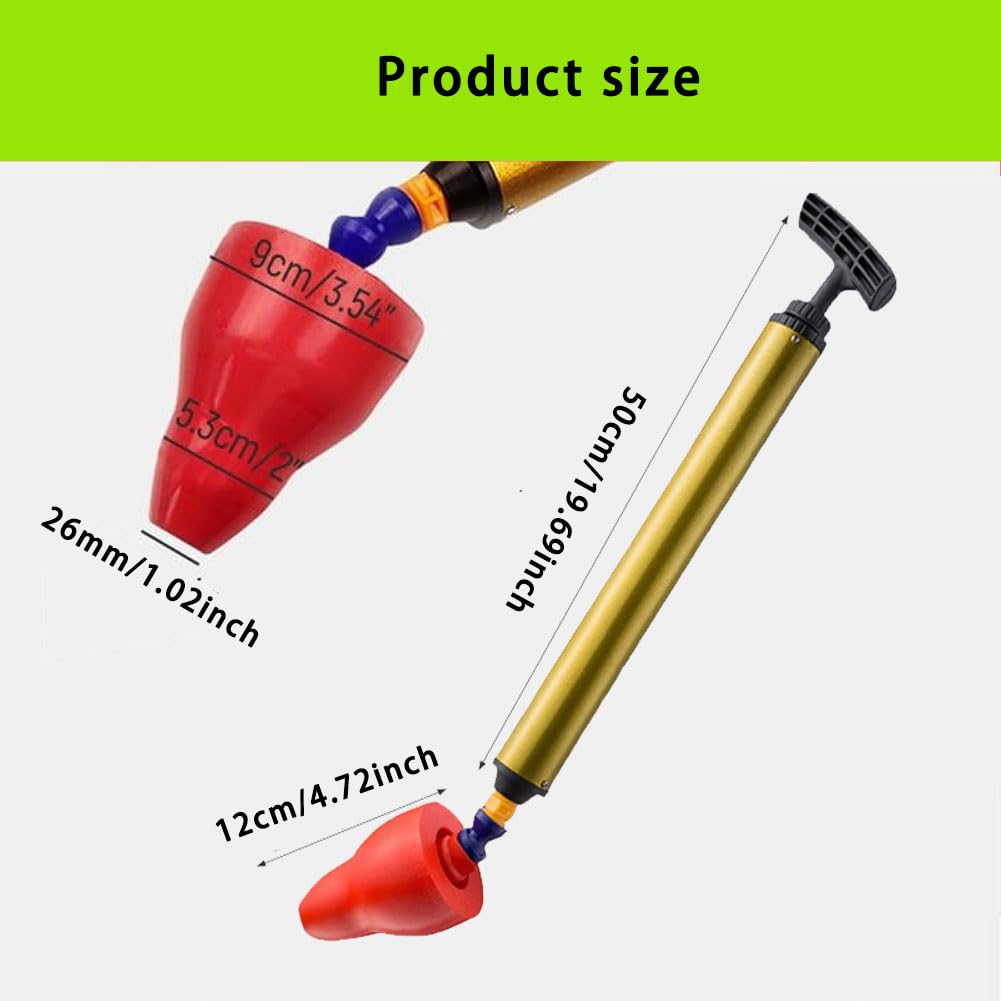 High Pressure Toilet Unblock One Shot,Toilet Pipe Plunger,Hochdruck-Toilettenreinigung in einem Zug,High Pressure Air Drain Clog Remover Plumbing Tool for Sink Bathroom Kitchen Bathtub Clogged Pipe