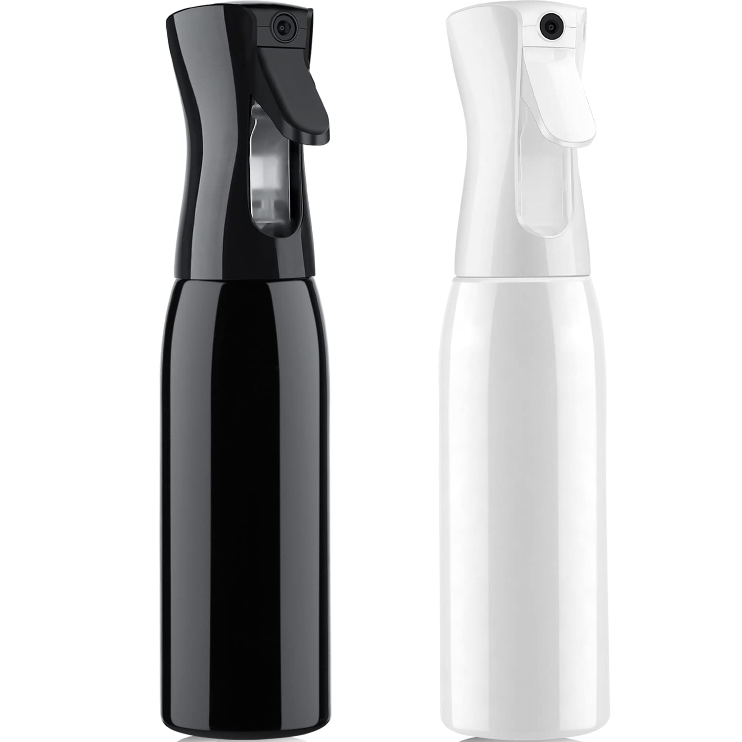 2 Pack Hair Spray Bottle 17 OZ Continuous Fine Mist Sprayer Refillable Empty Sprayer Water Squirt Bottle for Salon, Hairstyling, Cleaning, Plants, Misting & Skin Care (Black+White)