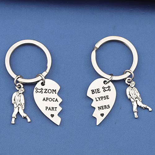 Myospark Zom-Bie Apocalypse Partners Broken Heart Keychain Set Walking Dead Gift For Bff Best Friends Partners (Zom-Bie Apocalypse Partners Keychain Set) #TOP2