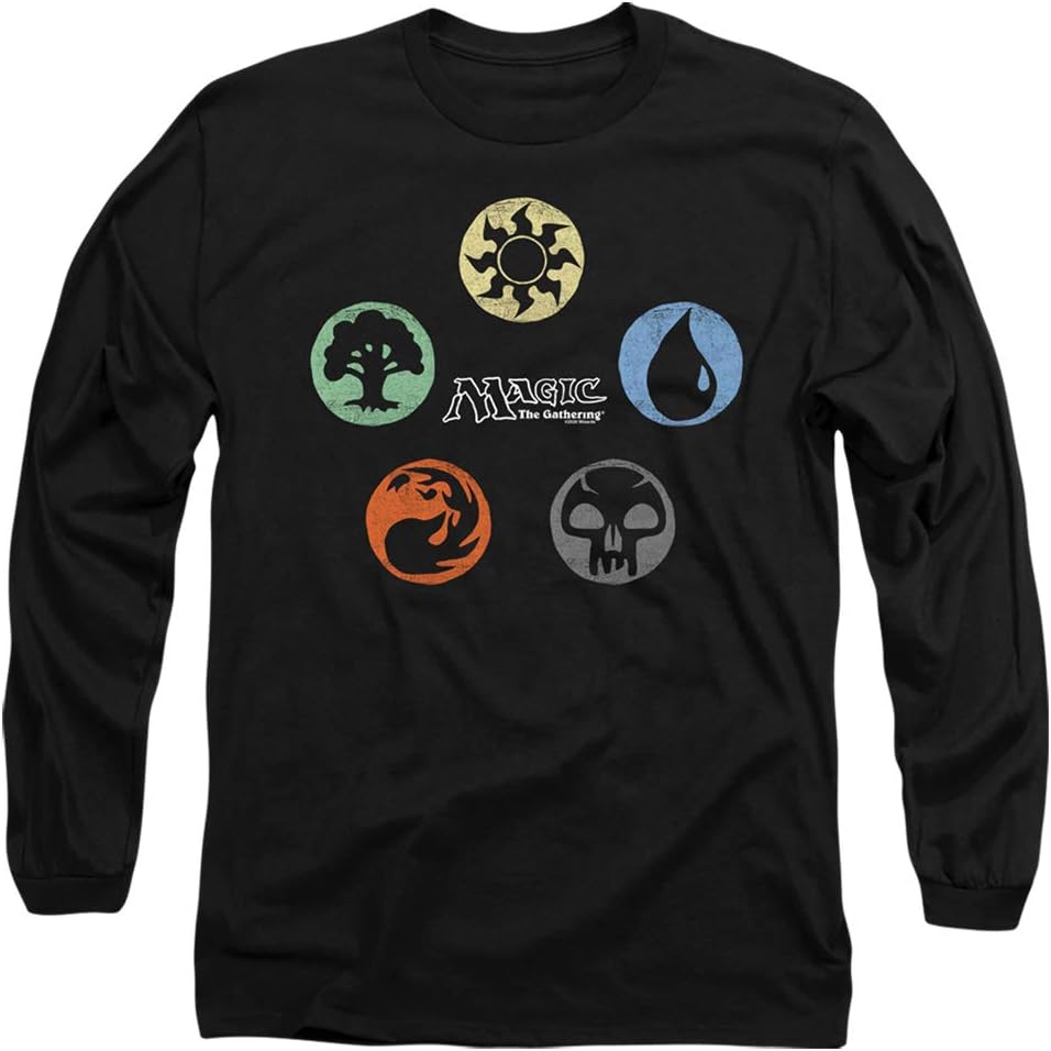 Magic The Gathering 5 Colors Unisex Adult Long-Sleeve T Shirt for Men and Women