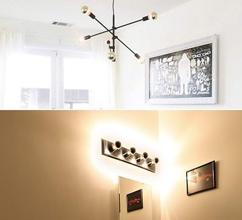 Miniatura 9 de Bombilla media cromada A60 de 6 W (equivalente a 60 W), bombilla LED Edison vintage con medio oro cromado, para iluminación del hogar, blanco cálido
