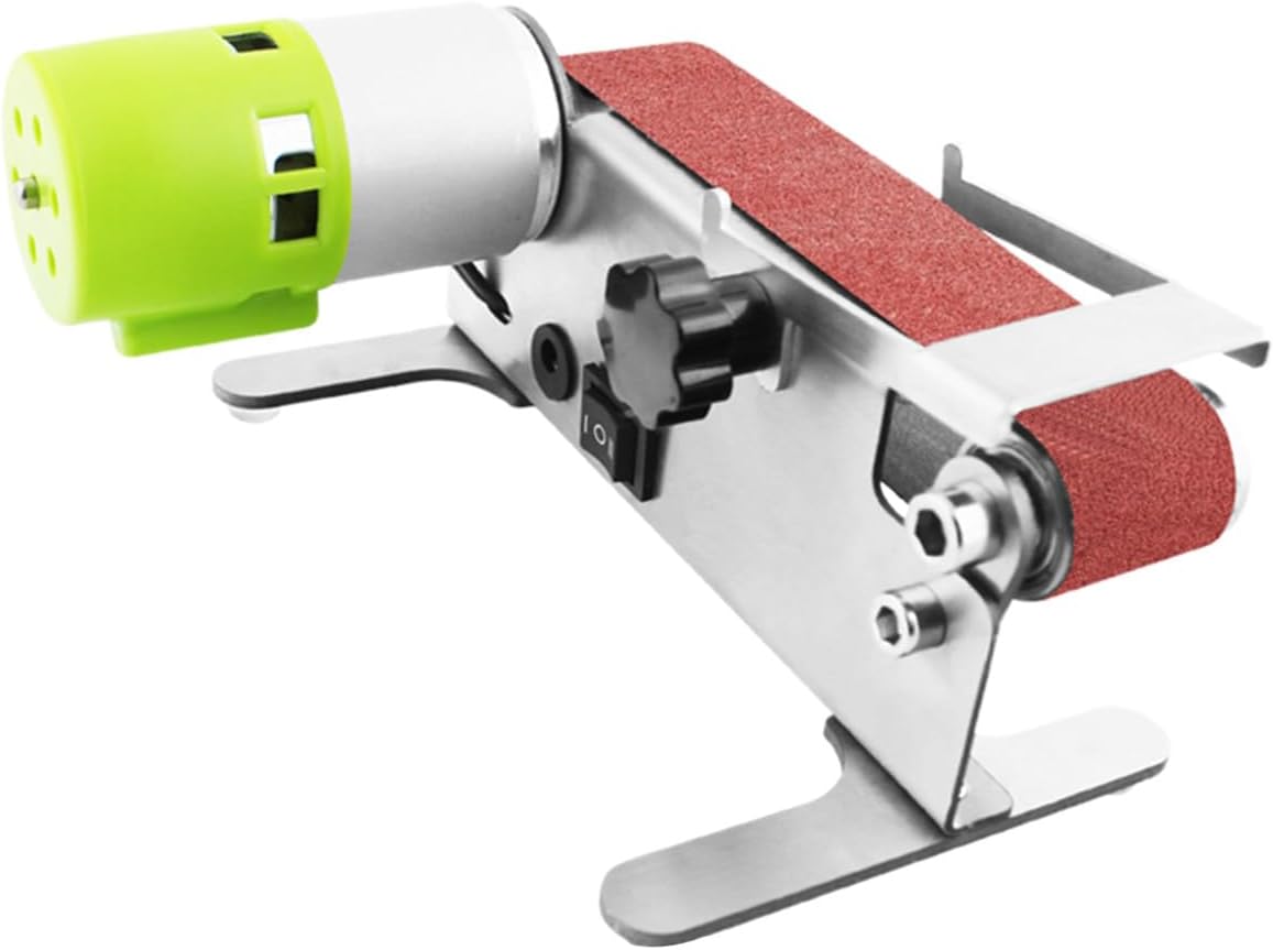 Fafeicy Mini Belt Sander Electric Sanding Polishing Grinding Machine 7 Speed Adjustable with 10 Sanding Belts for Metal Wood Acrylic Polishing (US Plug & With Standard Accessory Kit)