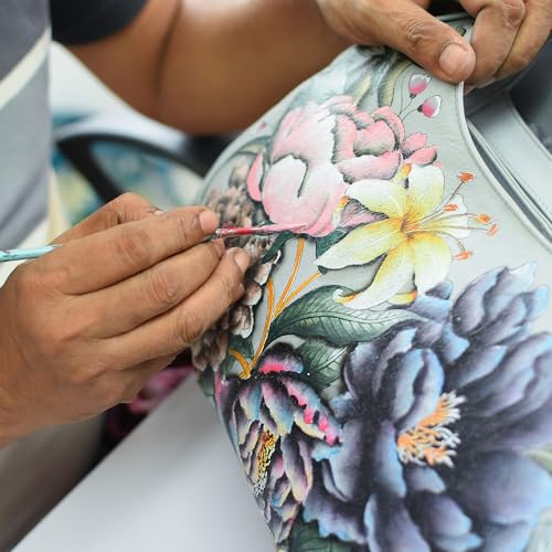 Image of Anuschka Women's Leather Wallet - Hand-Painted Genuine Leather Wallet with RFID Protection - 1174, Ethereal Garden