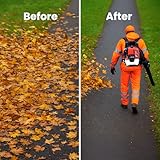 BU-KO 52CC Petrol Backpack Leaf Blower - Powerful 2 Stroke Air Cooled Engine - Lightweight With New and Improved Padded Support Straps While Using - Safety Gear - Image 6