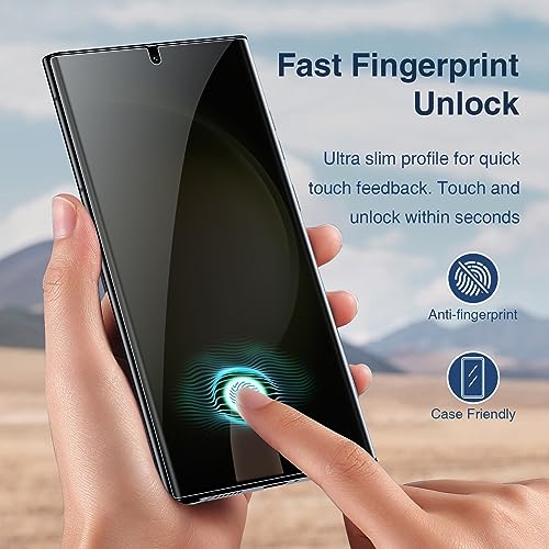 Image of LK 2 Pack for Samsung Galaxy S23 Ultra Screen Protector [Not Glass], 2 Pack Glass Camera Lens Screen with Easy Installation Tool [Fingerprint Compatible] 3D Full Coverage for S23 Ultra