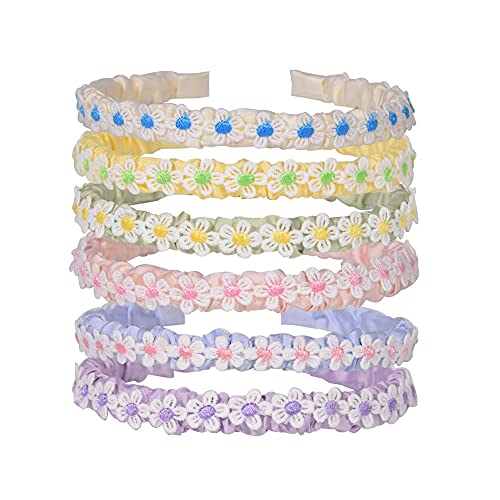 LifeDawn Girl Headbands Flower Headbands,6Pcs Daisy Headband Children Head Bands For Girls Hair Accessories