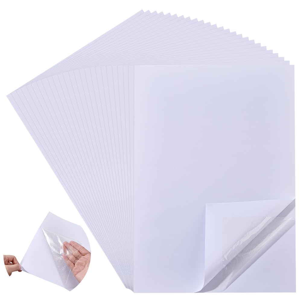 18PCS A4 Size White Double Sided Tape Sheets 8.3x11.5 Inch Strong Adhesive Tap Sheet (0.1mm) for Arts Craft Photo Albums Making Valentine's Day Decoration