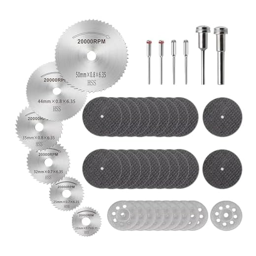 Hojas de Sierra Circular Set, ZFYQ Mini Disco Corte Diamante & Mini Hoja de Sierra Circular HSS & Mini Disco de Corte de Resina (3mm Mandril) para Cortar Madera Piedra Metal - Paquete de 30 Piezas