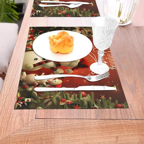 Sets de table Noël lavables et résistants à la chaleur en PVC