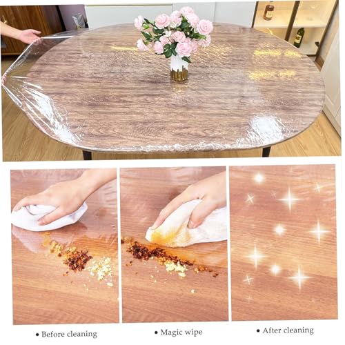 Nappe ajustée ovale transparente 48x72 pouces plastique imperméable - 4