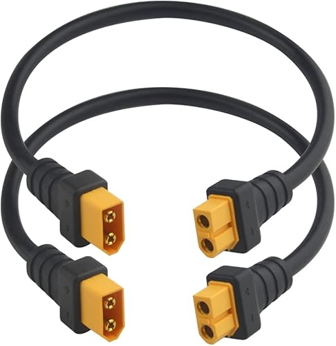 WMYCONGCONG 2 cables de extensión XT60 macho a hembra XT60 XT 60 macho a X T60 hembra conector adaptador de enchufe 0.3m0.98ft 16AWG para batería RC