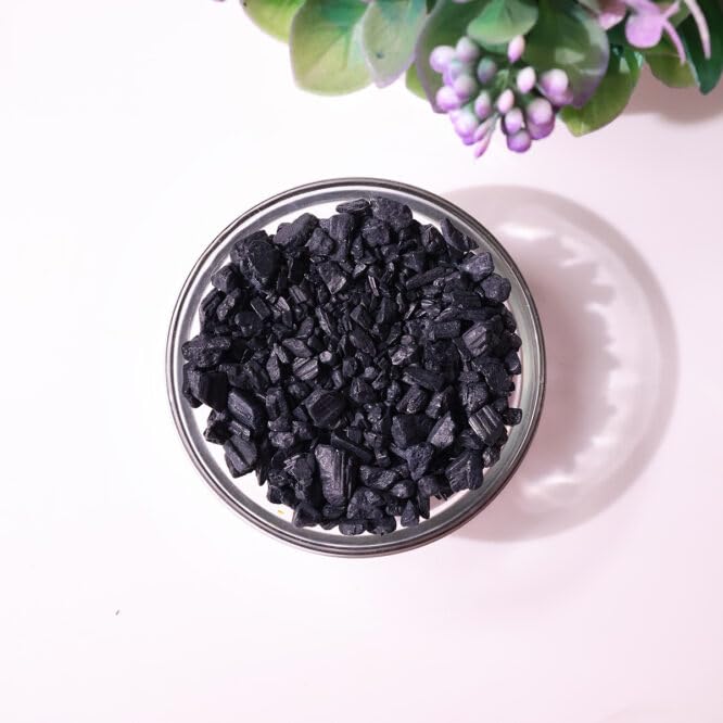 Image of Healing Crystal Chips for Vastu Natural Black Tourmaline Chips Stone 250 Gm Black Tourmaline Crystal Stone Chips Dust Raw Rough Stone For Reiki Healing Meditation