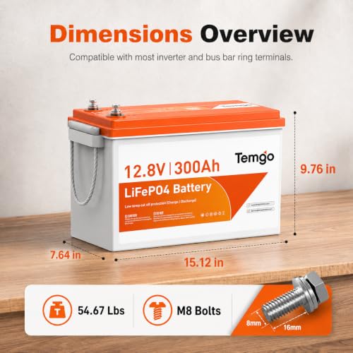 Image of 12V 300Ah LiFePO4 Lithium Battery Marine Trolling Motor Battery for Rv
