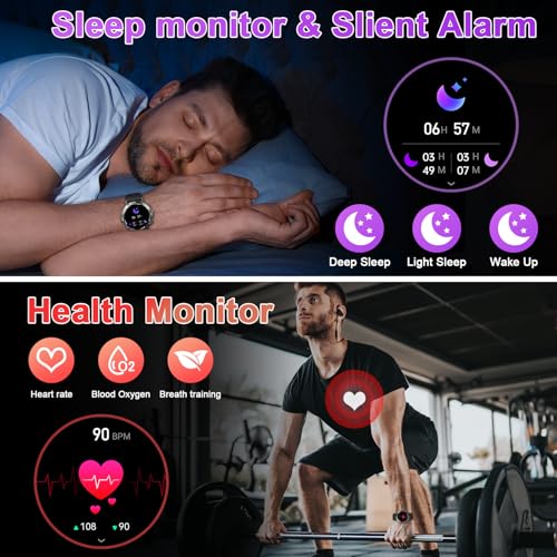 Smart Watch for Men Fitness Tracker: Bluetooth Waterproof Make Answer Call Digital Mens Watches Running Smartwatch for Android Phones iPhone Samsung Compatible Step Pedometer Sleep Heart Rate Monitor3